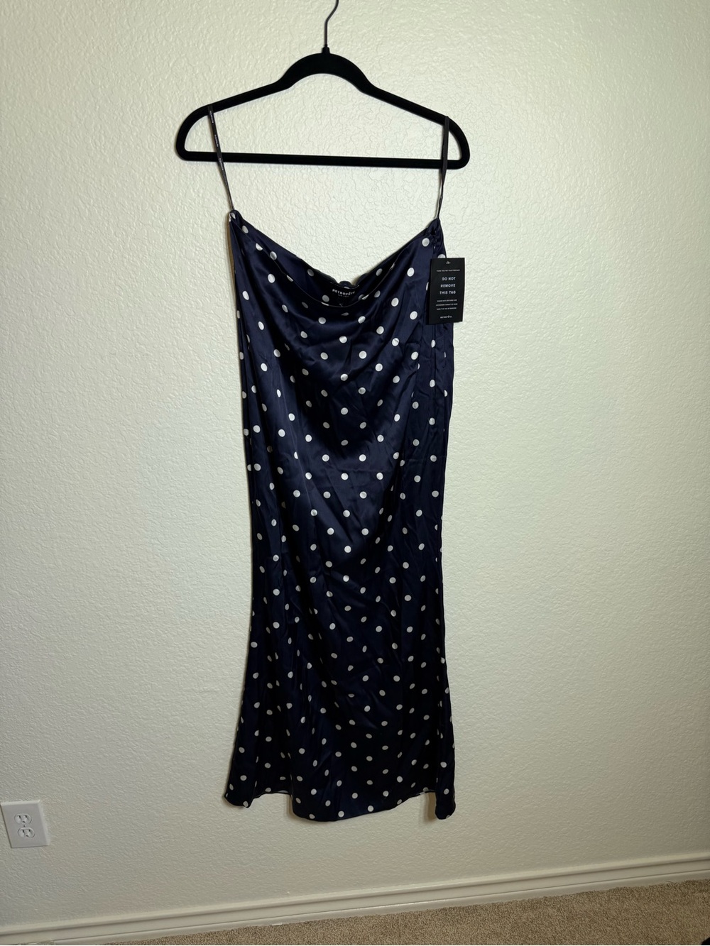 Retrofete Navy & White Polka Dot brookelynn Corset top Maxi Set Darla skirt - Picture 11 of 16